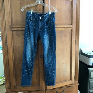 Bebe Rhinestone Heartbreaker Crop